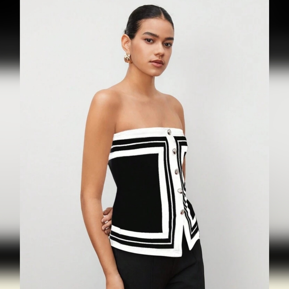Business Chic Top New Strapless